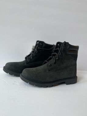 Timberland Black Nubuck Lace-Up Work Boots